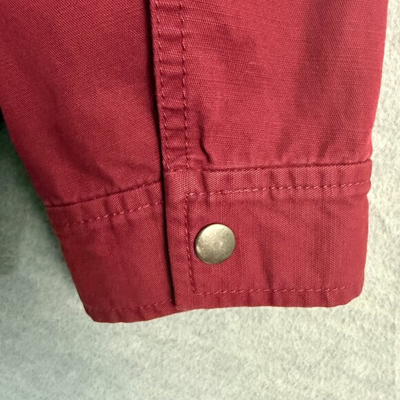 Talbots Petite MP Cotton Twill Safari Utility Jacket Burgundy Drawstring Waist - Picture 8 of 14